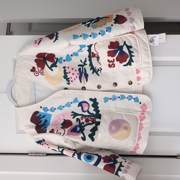 NWT Commense Strawberry Floral Coat Coastal - Picture 3 of 7